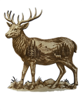 3D illusion deer laser burned into baltic birch wood