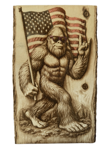 “Patriot Squatch” – Bigfoot 3D Illusion Plaque (12" x 7.25")