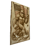 “Patriot Squatch” – Bigfoot 3D Illusion Plaque (12" x 7.25")