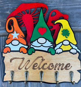 Gnome and Mushroom Key Hanger