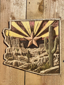 Arizona Desertscape – 3D Illusion Plaque (12" x 12")