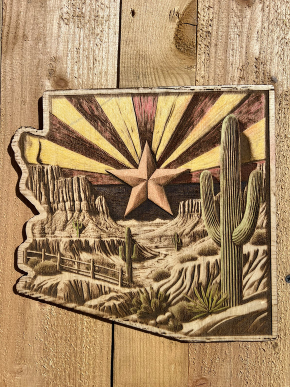 Arizona Desertscape – 3D Illusion Plaque (12