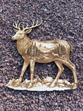 3D illusion deer laser burned into wood on a gravel background