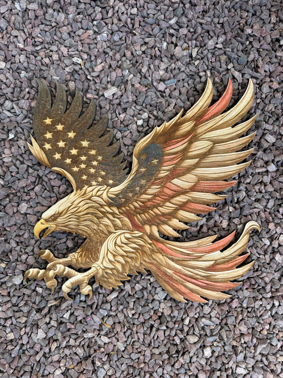 “Wings of Valor” – Patriotic Eagle 3D Illusion Plaque (12