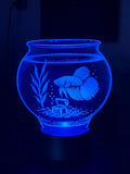 Edge‑Lit Acrylic Lamp – Betta Fish in a Bowl