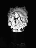Edge‑Lit Acrylic Lamp – Woman with Horse and Roses