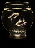 Goldfish Bowl Edge-Lit Acrylic Lamp – A Glowing Slice of Underwater Serenity