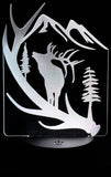 Elk Wilderness Edge-Lit Acrylic Lamp – A Glowing Tribute to the Wild