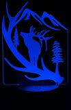 Elk Wilderness Edge-Lit Acrylic Lamp – A Glowing Tribute to the Wild