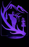 Elk Wilderness Edge-Lit Acrylic Lamp – A Glowing Tribute to the Wild