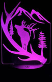 Elk Wilderness Edge-Lit Acrylic Lamp – A Glowing Tribute to the Wild