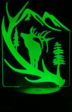 Elk Wilderness Edge-Lit Acrylic Lamp – A Glowing Tribute to the Wild