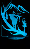 Elk Wilderness Edge-Lit Acrylic Lamp – A Glowing Tribute to the Wild