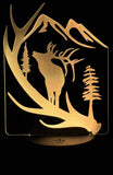 Elk Wilderness Edge-Lit Acrylic Lamp – A Glowing Tribute to the Wild