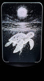 Sea Turtle and Moonlight Edge-Lit Acrylic Lamp – A Glowing Journey Beneath the Stars