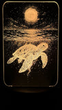 Sea Turtle and Moonlight Edge-Lit Acrylic Lamp – A Glowing Journey Beneath the Stars