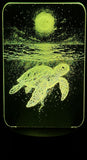 Sea Turtle and Moonlight Edge-Lit Acrylic Lamp – A Glowing Journey Beneath the Stars