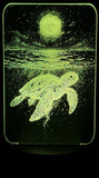 Sea Turtle and Moonlight Edge-Lit Acrylic Lamp – A Glowing Journey Beneath the Stars