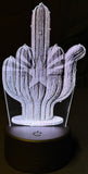 Arizona Flag Cactus Edge-Lit Acrylic Lamp – Desert Boldness with a Glowing Attitude