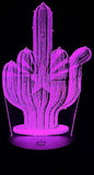 Arizona Flag Cactus Edge-Lit Acrylic Lamp – Desert Boldness with a Glowing Attitude
