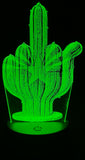 Arizona Flag Cactus Edge-Lit Acrylic Lamp – Desert Boldness with a Glowing Attitude