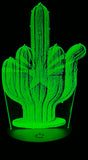 Arizona Flag Cactus Edge-Lit Acrylic Lamp – Desert Boldness with a Glowing Attitude