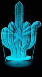 Arizona Flag Cactus Edge-Lit Acrylic Lamp – Desert Boldness with a Glowing Attitude