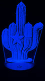 Texas Flag Cactus Edge-Lit Acrylic Lamp – Lone Star Sass in Glowing Form