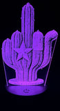 Texas Flag Cactus Edge-Lit Acrylic Lamp – Lone Star Sass in Glowing Form