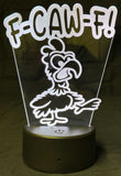“F-CAW-F!” Edge-Lit Acrylic Lamp – A Feathered Middle Wing of Sass