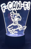 “F-CAW-F!” Edge-Lit Acrylic Lamp – A Feathered Middle Wing of Sass