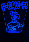 “F-CAW-F!” Edge-Lit Acrylic Lamp – A Feathered Middle Wing of Sass