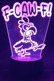 “F-CAW-F!” Edge-Lit Acrylic Lamp – A Feathered Middle Wing of Sass