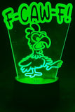 “F-CAW-F!” Edge-Lit Acrylic Lamp – A Feathered Middle Wing of Sass