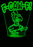 “F-CAW-F!” Edge-Lit Acrylic Lamp – A Feathered Middle Wing of Sass