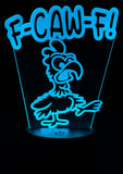 “F-CAW-F!” Edge-Lit Acrylic Lamp – A Feathered Middle Wing of Sass