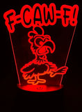 “F-CAW-F!” Edge-Lit Acrylic Lamp – A Feathered Middle Wing of Sass