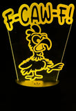 “F-CAW-F!” Edge-Lit Acrylic Lamp – A Feathered Middle Wing of Sass