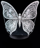 Steampunk Butterfly Acrylic Lamp – Wings of Wonder and Whirring Gear