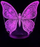 Steampunk Butterfly Acrylic Lamp – Wings of Wonder and Whirring Gear