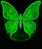 Steampunk Butterfly Acrylic Lamp – Wings of Wonder and Whirring Gear
