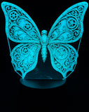 Steampunk Butterfly Acrylic Lamp – Wings of Wonder and Whirring Gear