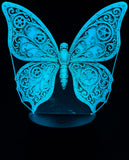 Steampunk Butterfly Acrylic Lamp – Wings of Wonder and Whirring Gear