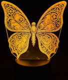 Steampunk Butterfly Acrylic Lamp – Wings of Wonder and Whirring Gear