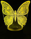 Steampunk Butterfly Acrylic Lamp – Wings of Wonder and Whirring Gear