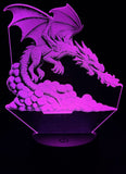 Edge‑Lit Acrylic Lamp – Dragon in Descent