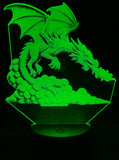Edge‑Lit Acrylic Lamp – Dragon in Descent