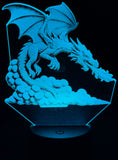 Edge‑Lit Acrylic Lamp – Dragon in Descent