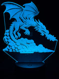Edge‑Lit Acrylic Lamp – Dragon in Descent