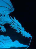 Edge‑Lit Acrylic Lamp – Dragon in Descent